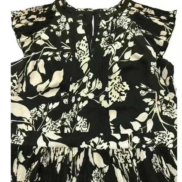 White House Black Market Floral Print Pleated Soft Midi Dress Size 14 NWT - Picture 9 of 13